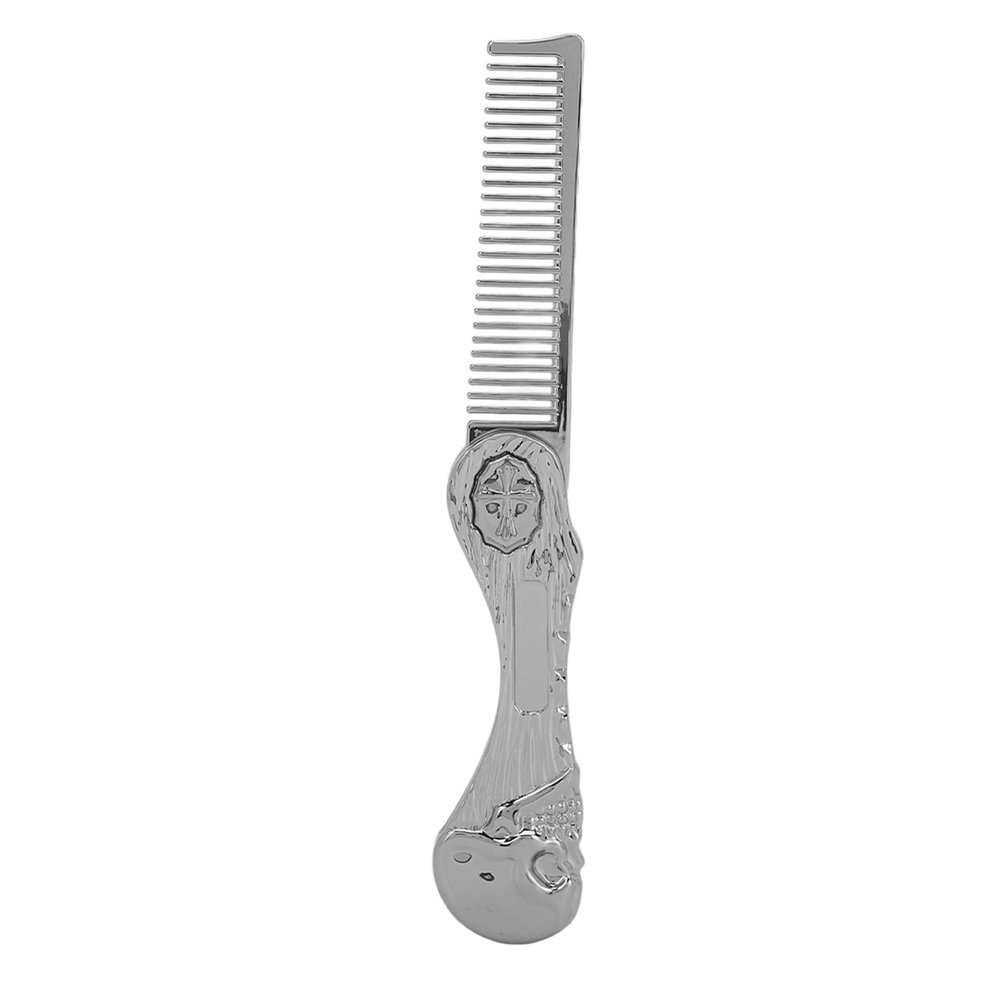 Folding Hair Brush and Comb Portable Travel Pocket Double Headed Massage for Thick Thin Hair Foldable Hairstyling Zinc Alloy Prevent Static Oil (Silver)
