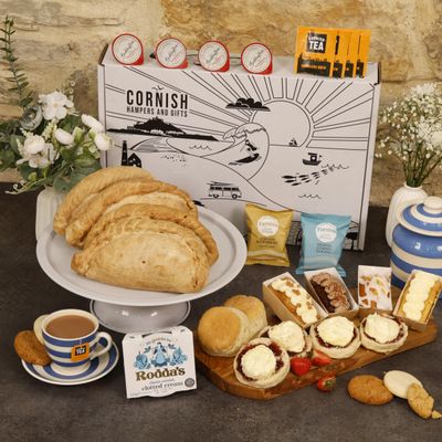 Afternoon Tea Hamper For 4  Includes Cornish Biscuits, Shortbread, Scones, Cakes, Pasties & Tea  Gift Hamper for Anniversary, New Home, Birthday, Celebrations  by Cornish Hampers & Gifts'