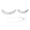 BORDSTRACT Halloween Alloy Hip Hop Teeth, Silver Teeth Grills Top and Bottom Face Mouth Fangs for Your Jewelry Party Favors (astilla) view 1