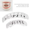 BORDSTRACT Halloween Alloy Hip Hop Teeth, Silver Teeth Grills Top and Bottom Face Mouth Fangs for Your Jewelry Party Favors (astilla) view 3