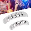 BORDSTRACT Halloween Alloy Hip Hop Teeth, Silver Teeth Grills Top and Bottom Face Mouth Fangs for Your Jewelry Party Favors (astilla) view 4