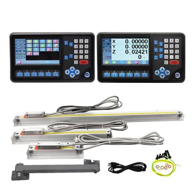 DRO D80 3 Axis /2 Axis LCD Digital Readout Display RPM and 50-1000mm 3pcs / 2pcs Optical Linear Glass Scale,Digital DRO(3Axis 5um Kit)