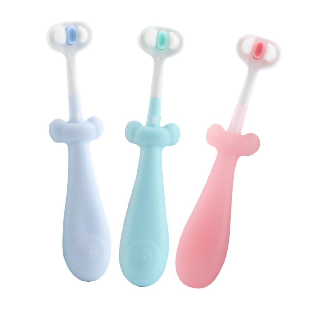 Baluue 3pcs Cute Boy Girl Toothbrush Soft Bristles Non-Skid Handles for Oral Care for Boy Girl and for Daily Teeth Cleaning