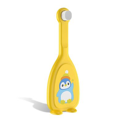 siduytin Silicone U-Shaped Toothbrush Mini Mouth Kids Double-Sided Teeth Manual Cleaning with Non-Slip Daily Children Supplies, Yellow