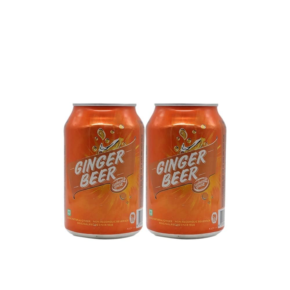 Elephant House Ginger Beer Can Drink 325ML Refreshing Ginger Ale Mixer Beer Sri Lankan Origin Pack Of 2