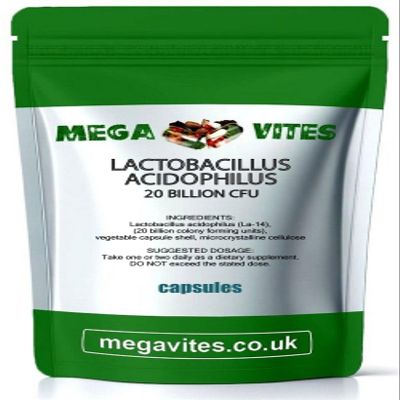 LACTOBACILLUS ACIDOPHILUS (20 Billion CFU) Capsules x 240 - MEGAVITES AMINOLAB
