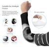 Donnapink 1 Pair Cooling Sports Arm Sleeves, Unisex Spandex Cover Uv Sun Protection Warmer for Cycling Running Golf 2XL Print The Cat Sits on The Moon and Catches The Stars view 3