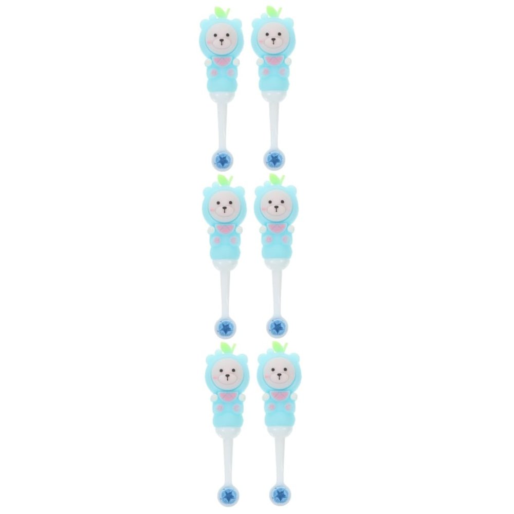 Beavorty 6pcs Bear Shape Boy Girl Toothbrush Boys and Girls Manual Soft Toothbrush for Childrens Teeth Brushing at Home