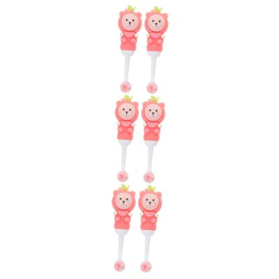 Beavorty 6pcs Boy Girl Toothbrush Boys and Girls Manual Bear Shape Soft Bristle Toothbrush for Teeth Brushing Childrens Oral Care Brush
