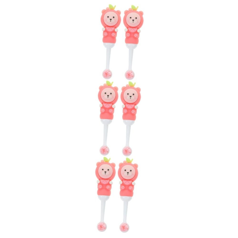 Beavorty 6pcs Boy Girl Toothbrush Boys and Girls Manual Bear Shape Soft Bristle Toothbrush for Teeth Brushing Childrens Oral Care Brush