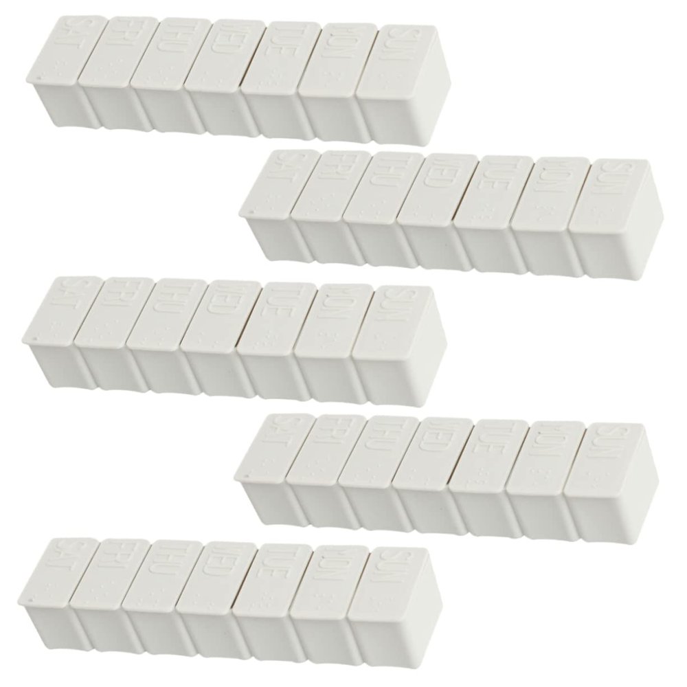 minkissy 2sets -Enhanced Weekly Storage Container 7 Sections for Daily Medication Portable Practical for Blind Users 5pcs*2