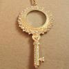 SFQEVHRZ Magnifying Glass Necklace Tone Rhinestone Magnifier Necklace Pendant Key Shape Magnifyinglass Ladies Long Sweater Chain Reading Magnifyinglass Pendant view 4