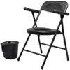 LXWKAI Foldable Bedside Commode Folding Commode Chair with Potty Lightweight Padded Toilet Seat Convenience Shower Chair for Seniors Home Medical Toilet Frame with Seat view 1