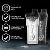 Alpha Designs Protein Shaker Bottles 2 Pack (750ml) Gym Gifts for Men & Women - 0.75L Gym Bottles for Protein Shakes - Black and Clear view 4