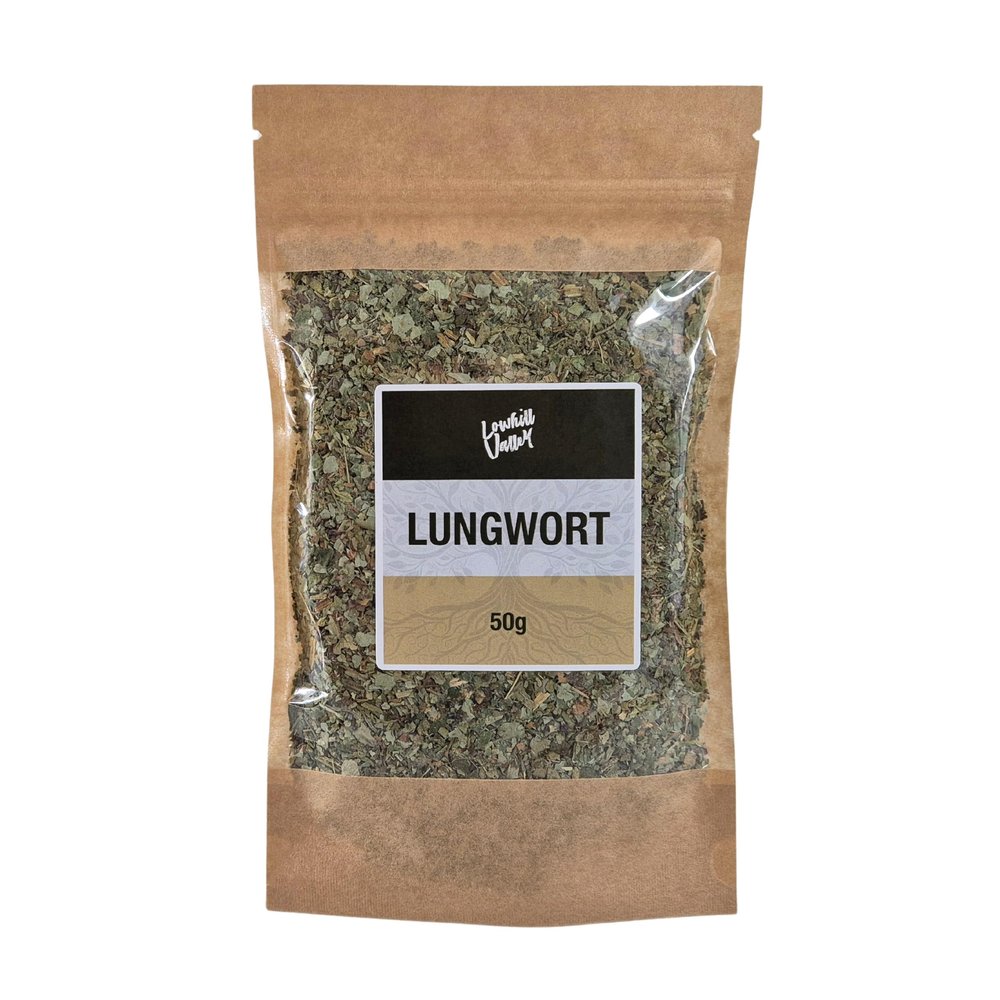 Lowhill Valley Lungwort Herbal Tea Soothing Respiratory Support Pulmonaria officinalis 100% Pure Organically Grown Lungwort Tea Contains No Additives or Preservatives 50g