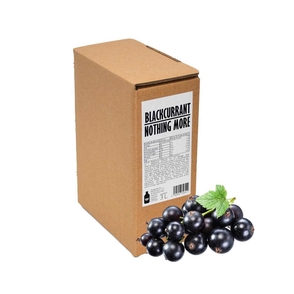PRESSUICE - Fresh Blackcurrant Nothing More Juice not from concentrate - 1 carton 3 liters Fruit Juices NFC - Pressed Sour Drink - No added Sugar - Natural Press - For drinks cocktails or lemonades