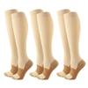 3Pairs Copper Compression Pain Relief Socks for Men & Women | 20-30mmHg Full Coverage, Knee-High Support for Improved Circulation | Ideal for Sports, Travel, Nurses, Maternity & Recovery (Beige, S/M) view 1