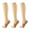 3Pairs Copper Compression Pain Relief Socks for Men & Women | 20-30mmHg Full Coverage, Knee-High Support for Improved Circulation | Ideal for Sports, Travel, Nurses, Maternity & Recovery (Beige, S/M) view 4