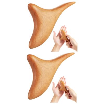 BCOATH 2pcs Unique Triangle Muscle Thai Wood Massager Guasha Tool for Full Body Massage