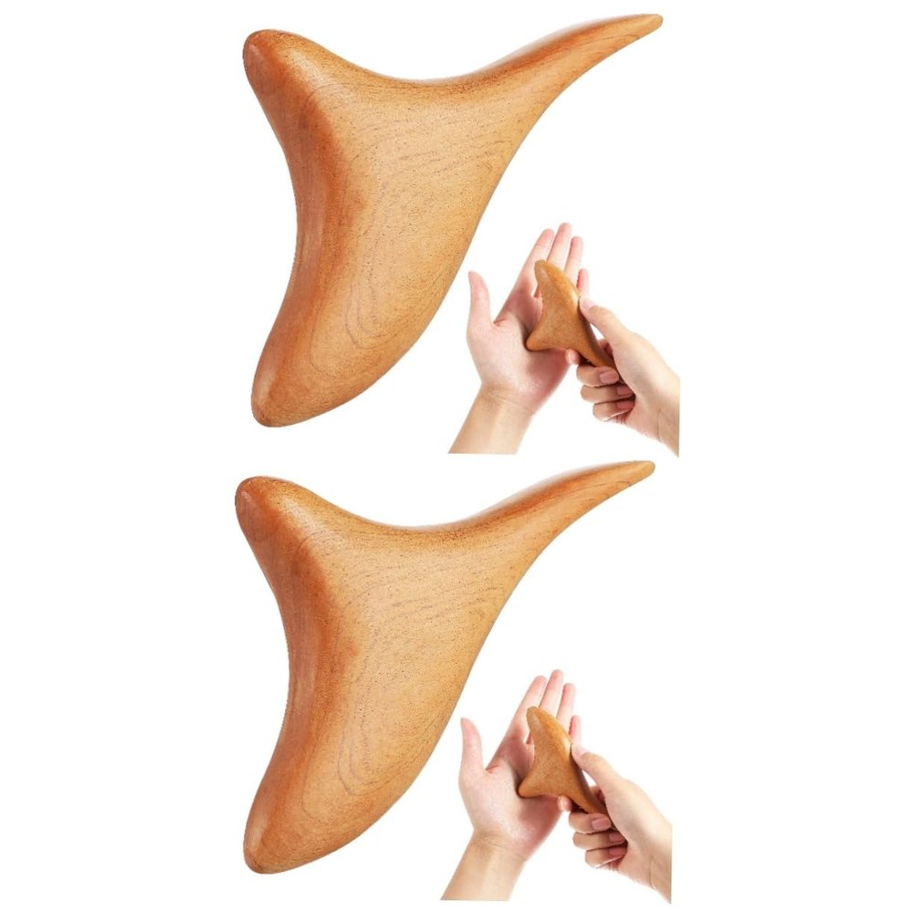 BCOATH 2pcs Unique Triangle Muscle Thai Wood Massager Guasha Tool for Full Body Massage