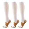 3Pairs Copper Compression Pain Relief Socks for Men & Women | 20-30mmHg Full Coverage, Knee-High Support for Improved Circulation | Ideal for Sports, Travel, Nurses, Maternity & Recovery (White, XXL) view 4