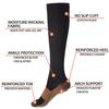 3Pairs Copper Compression Pain Relief Socks for Men & Women | 20-30mmHg Full Coverage, Knee-High Support for Improved Circulation | Ideal for Sports, Travel, Nurses, Maternity & Recovery (Black, L/XL) view 2