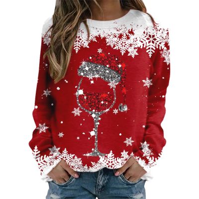 WILLBEST Family Christmas pjs White Tops for Women UK Jumpers elk Printed Matching Pyjamas for Couples ski Jacket Womens Pajamas Men Christmas Sweatshirts Women Xmas Jumpers UK Merry