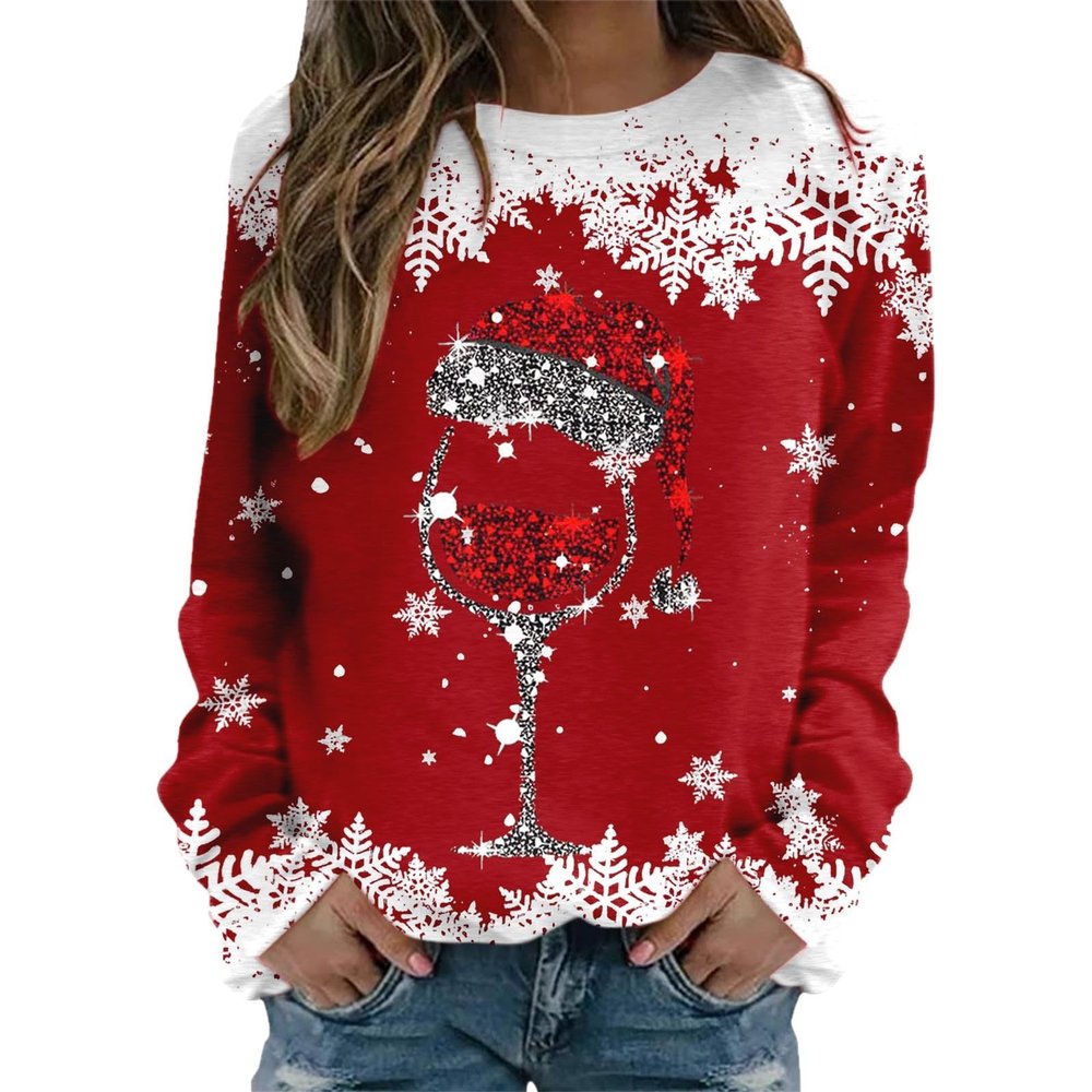WILLBEST Family Christmas pjs White Tops for Women UK Jumpers elk Printed Matching Pyjamas for Couples ski Jacket Womens Pajamas Men Christmas Sweatshirts Women Xmas Jumpers UK Merry