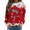 WILLBEST Family Christmas pjs White Tops for Women UK Jumpers elk Printed Matching Pyjamas for Couples ski Jacket Womens Pajamas Men Christmas Sweatshirts Women Xmas Jumpers UK Merry view 1