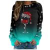 WILLBEST Christmas Jumper Tops Women t-Shirts Asymmetric Hem Vintage Cotton Jumpers Ladies Womens Christmas Dress Xmas Jumper Black Bomber Jacket Tshirts Sexy pjs for Women Set his and Hers view 1