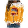 WILLBEST Ladies Christmas Jumper Womens Nightwear Halloween pjs for Couples Ladies Christmas Jumper Merry chirtsmas Coats Xmas Holiday Off The Shoulder Merry chirtsmas view 3