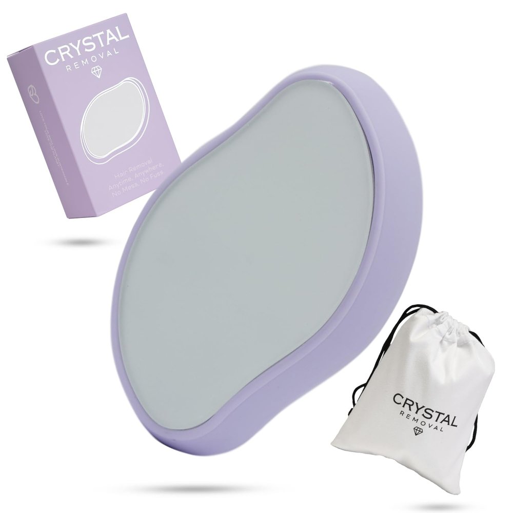 Crystal Hair Eraser, Magic Crystal Hair Removal Stone for Men & Women, Painless Hair Removal Tool, Nano Crystal Hair Remover, Hair Remover for Women & Men, Crystal Hair Remover, Smooth Skin (Lilac)