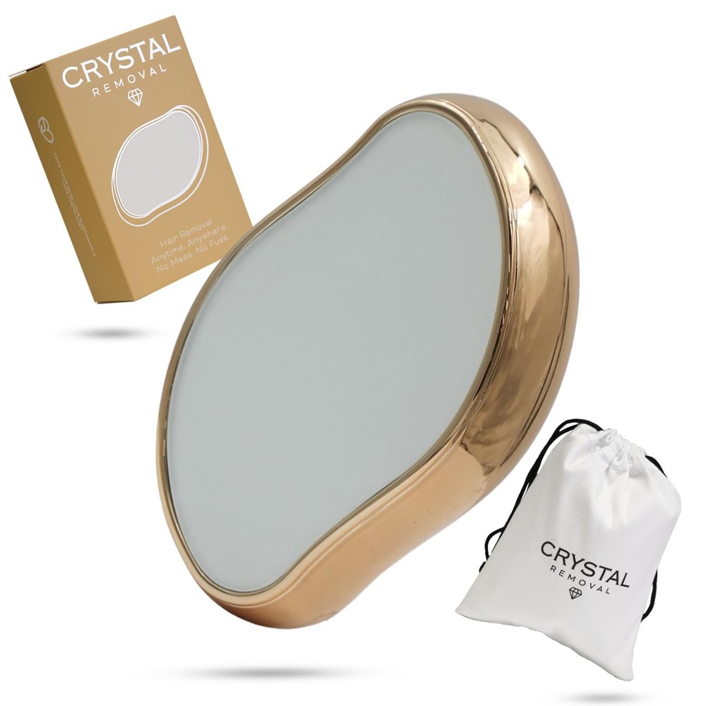 Crystal Hair Eraser, Magic Crystal Hair Removal Stone for Men & Women | Painless Hair Removal Tool, Nano Crystal Hair Remover, Hair Remover for Women & Men, Crystal Hair Remover, Smooth Skin (Gold)