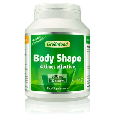 Body Shape, 500 mg, 120 Capsules, 4-fold Effective, Highly dosed. Without Artificial additives. Without Genetic Engineering.