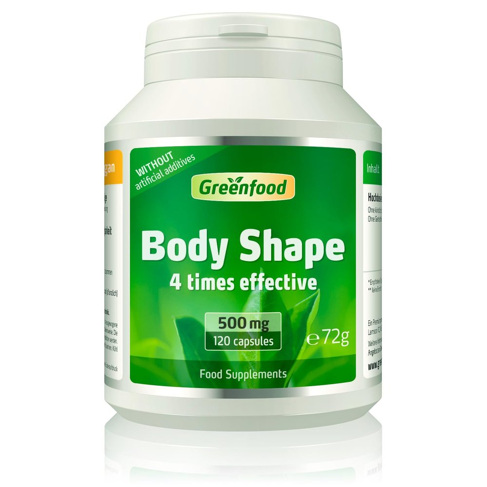 Body Shape, 500 mg, 120 Capsules, 4-fold Effective, Highly dosed. Without Artificial additives. Without Genetic Engineering.