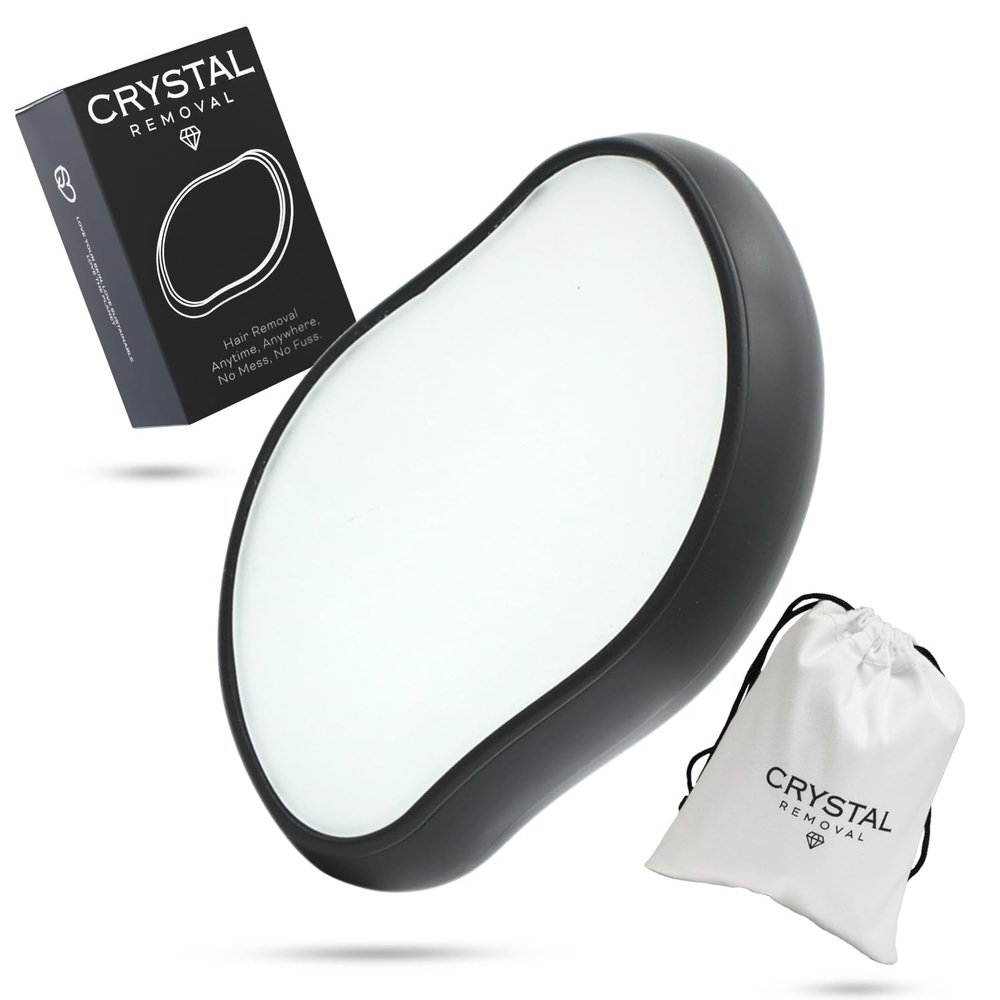 Crystal Hair Eraser, Magic Crystal Hair Removal Stone for Men Women, Painless Hair Removal Tool, Nano Crystal Hair Remover, Hair Remover for Women & Men, Crystal Hair Remover, Smooth Skin (Onyx Black)