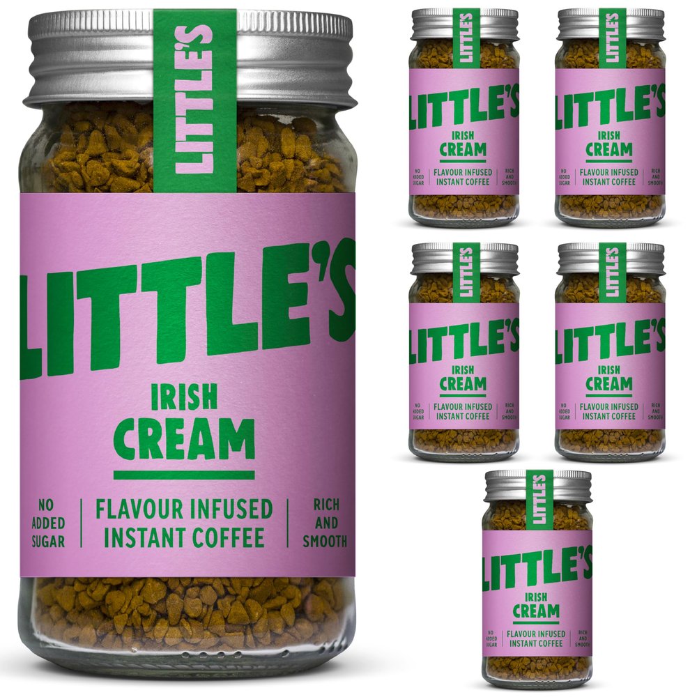 Little's Irish Cream Flavoured Instant Coffee, 6 Pack (50g x 6) - Rich & Smooth Coffee, Infused With Irish Cream Flavour - Vegan Friendly, Low Calories, No Added Sugar