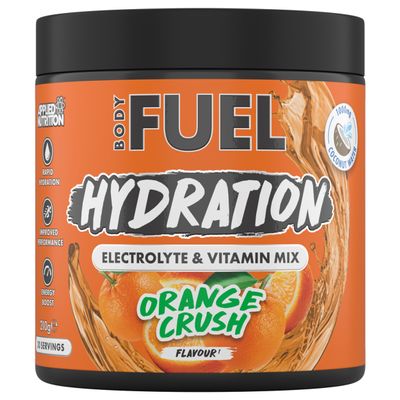 BodyFuel Hydration Electrolyte & Vitamin Powder - Natural Energy & Reduces Tiredness & Optimise Hydration (210g - 30 Servings)(Orange Crush)