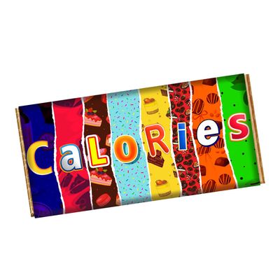 Calories Chocolate Bar Wrapper Novelty Gift Present For Valentines Day Birthday Xmas CH-9064 (without chocolate bar (wrapper only))