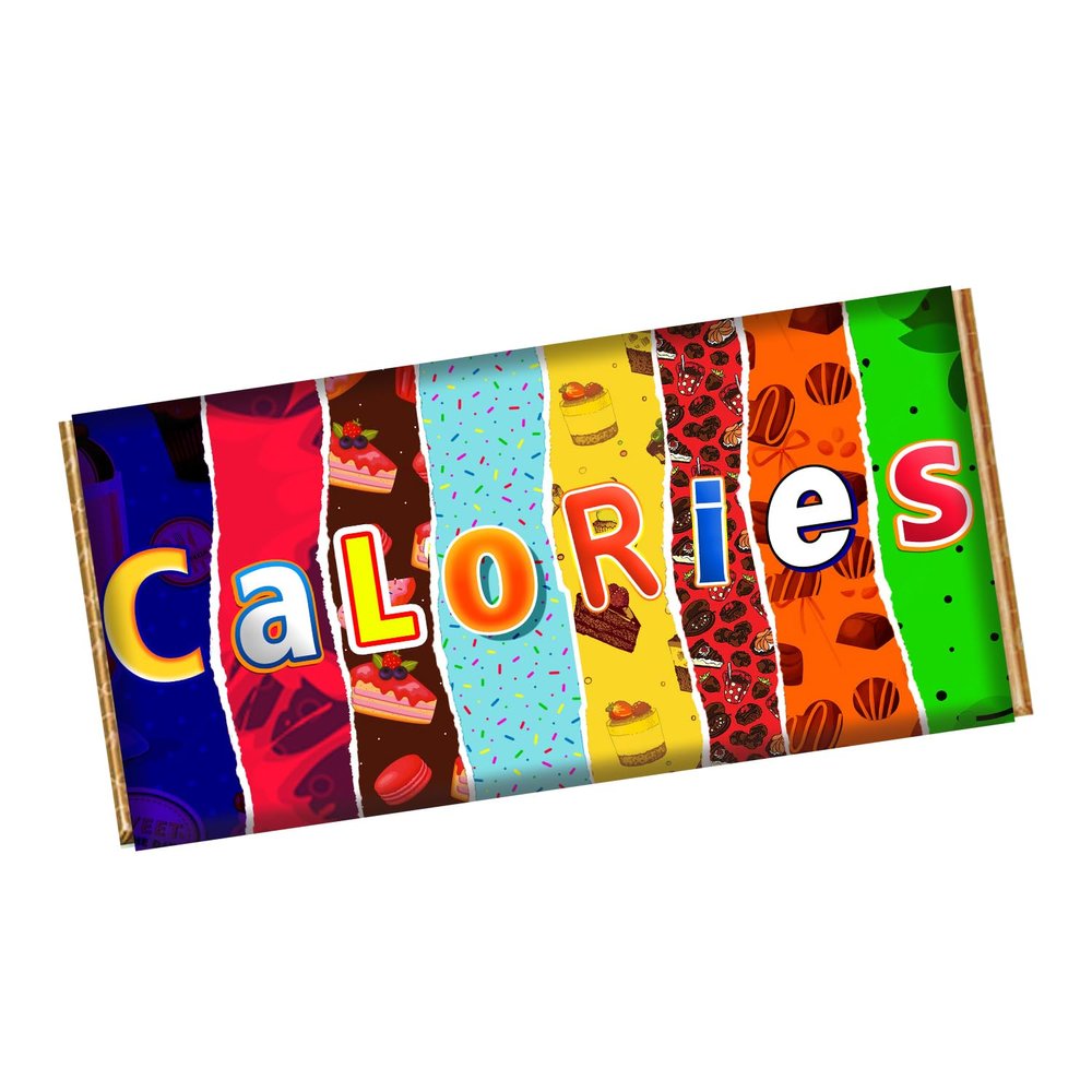 Calories Chocolate Bar Wrapper Novelty Gift Present For Valentines Day Birthday Xmas CH-9064 (without chocolate bar (wrapper only))