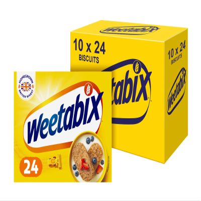Weetabix, Breakfast, Packed with Fibre, High in Vitamin D, Source of Iron, (Pack of 10)24 Biscuits (430g)