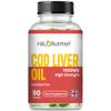 Cod Liver Oil Capsules high Strength 1000mg, 90 Capsules of High Strength Fish Oil, Rich in Omega 3. Supports Heart Health, Brain Health, Eye Health and Normal Blood Pressure Made in UK