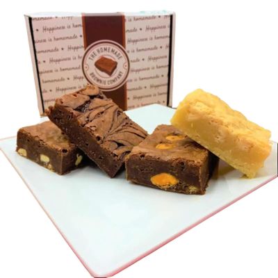 Homemade Brownie Company Variety Pack - 4 x Large Delicious Chocolate Brownies by Post - Brownie Gift Box