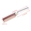 Folding Mustache Comb For Men, Stainless Steel Anti Static Beard Straightener For Men, Folding Pocket Moustache Shaping Comb Round Teeth Beard Comb For Grooming (Amber view 4
