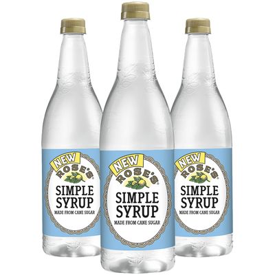 Roses Sweetened Simple Syrup 1 Liter Bottle | Perfect for Cocktails, Beverages, and Mixers