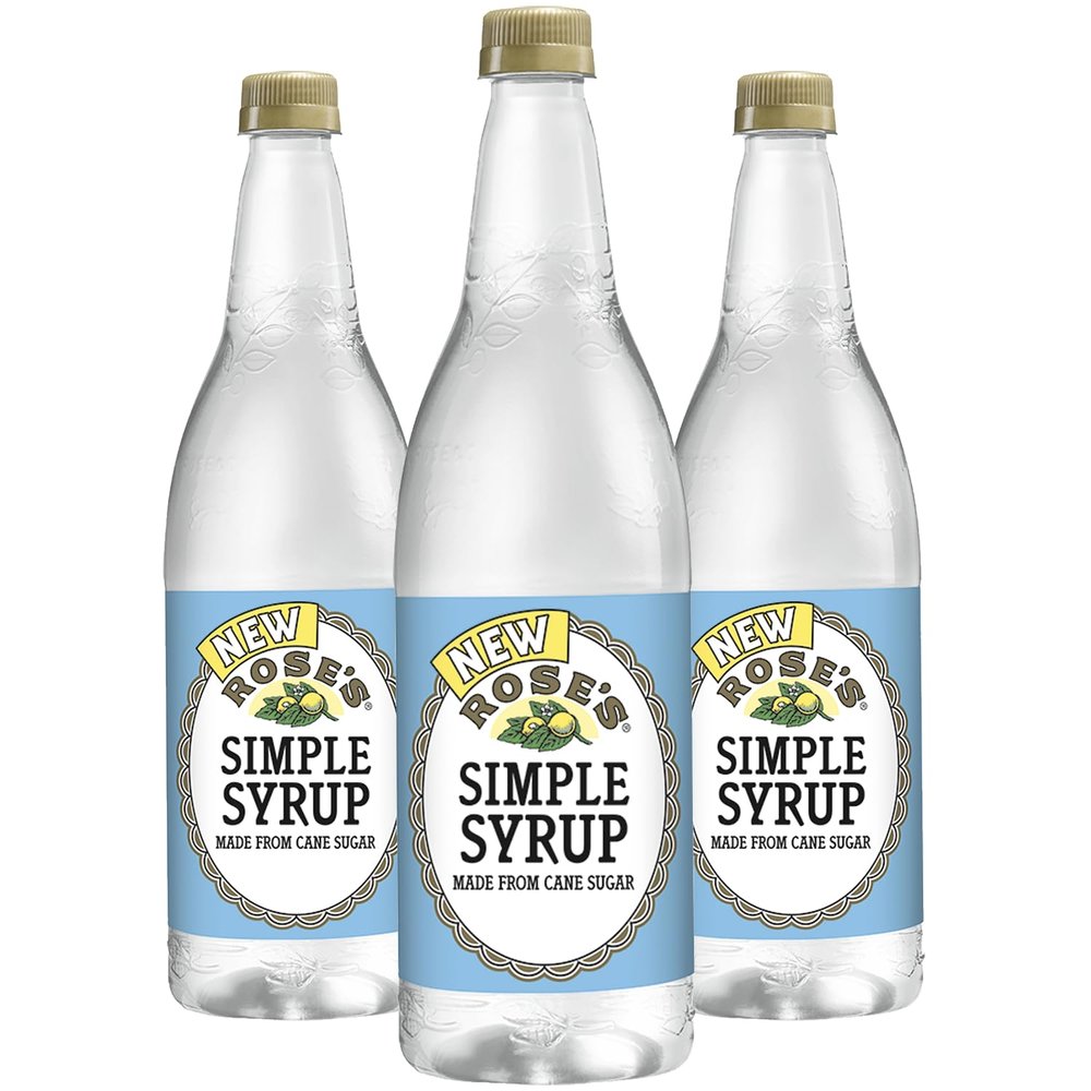 Roses Sweetened Simple Syrup 1 Liter Bottle | Perfect for Cocktails, Beverages, and Mixers