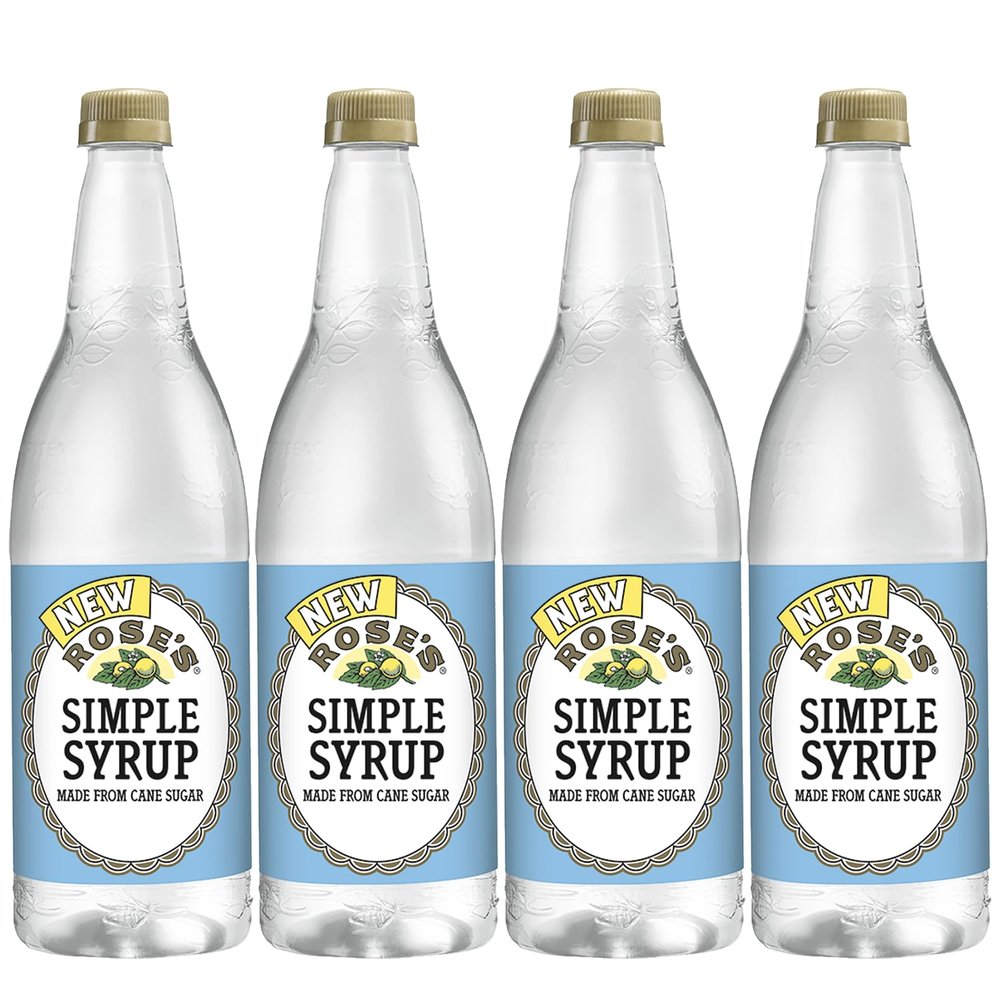 Roses Sweetened Simple Syrup 1 Liter Bottle | Perfect for Cocktails, Beverages, and Mixers