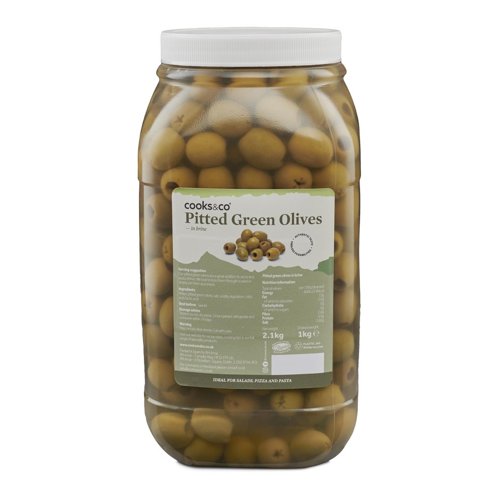 Cooks&Co Pitted Green Olives 2 x 2.1kg