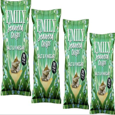 Emily Salt & Vinegar Seaweed Crisps 18g (4 Pack) | By Ideaonic