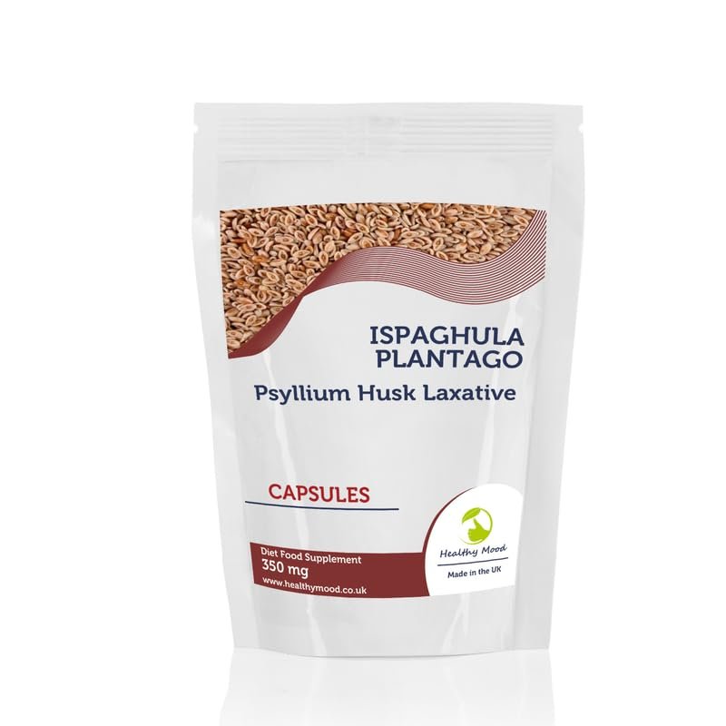 Ispaghula Plantago Psyllium Capsules  Natural Fiber Supplement for Digestive Health & Regularity - 120 Capsules